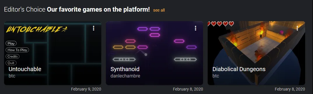Screenshot of Synthanoid on the Simmer home-page